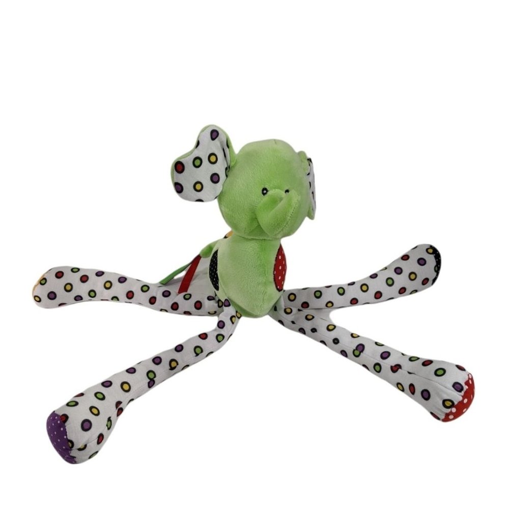 Baby Ganz Long Leg Lookie-Loos Elephant Rattle Plush Baby Toy- Discontinued -NEW
